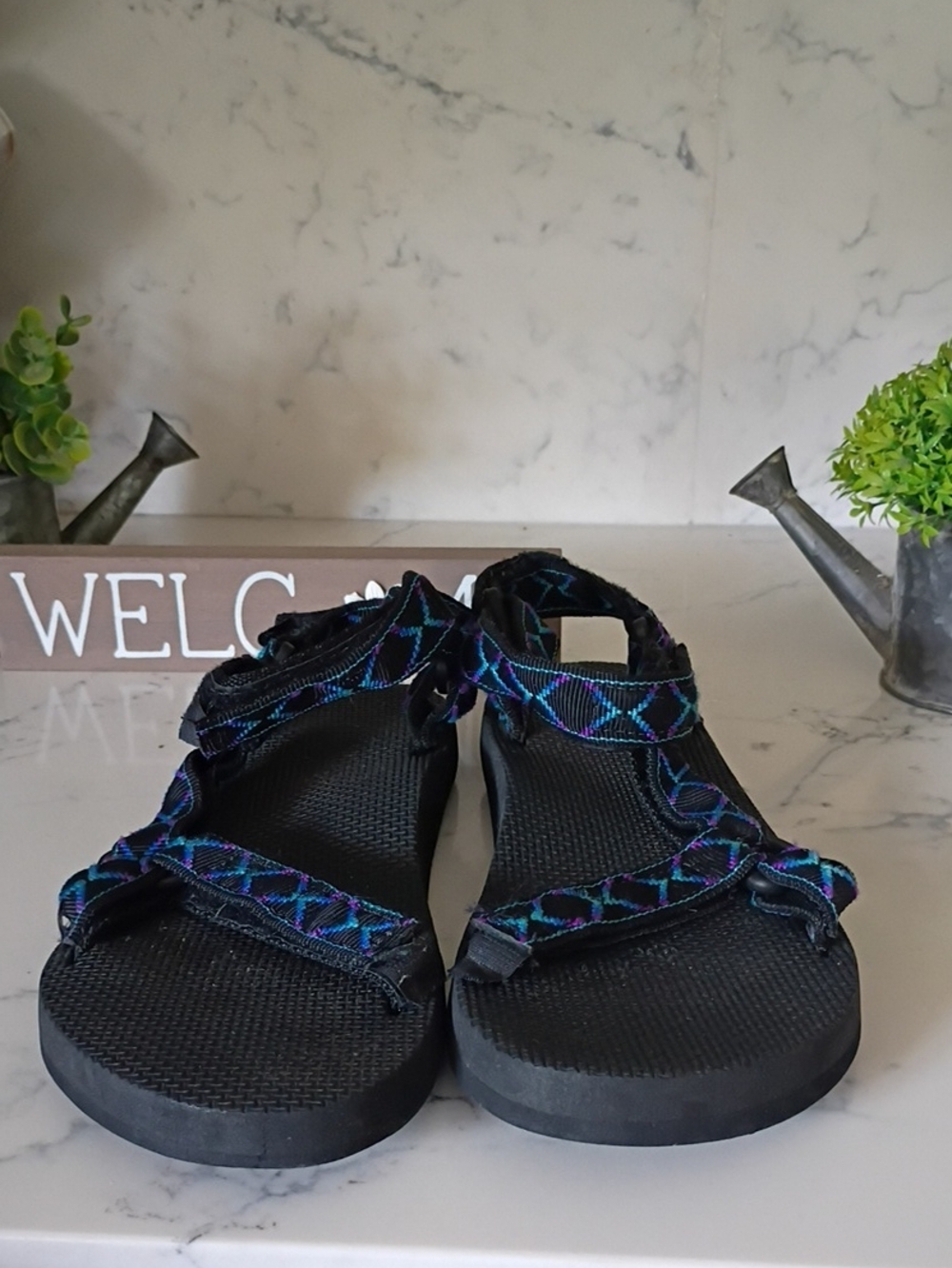 Teva Men's Outdoor Strap Sandals with Blue Accent